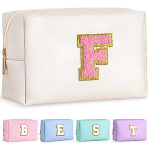 Preppy Makeup Bag, Small Cosmetic Travel Bags For Women, Pu Leather Waterproof😒